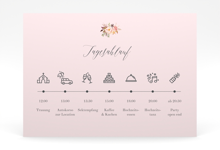 Tagesablauf Poster Hochzeit Prachtvoll 70 x 50 cm Poster rosa
