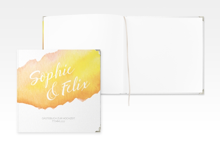 Gästebuch Selection Hochzeit Aquarella Leinen-Hardcover gelb