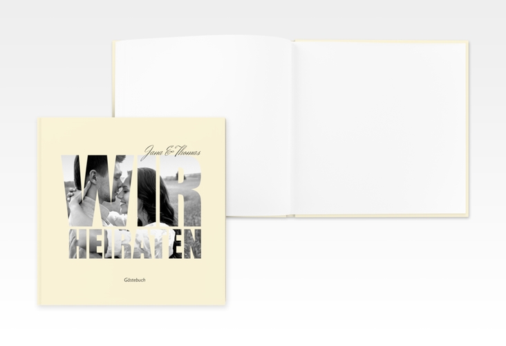 Gästebuch Creation Hochzeit Letters 20 x 20 cm, Hardcover beige
