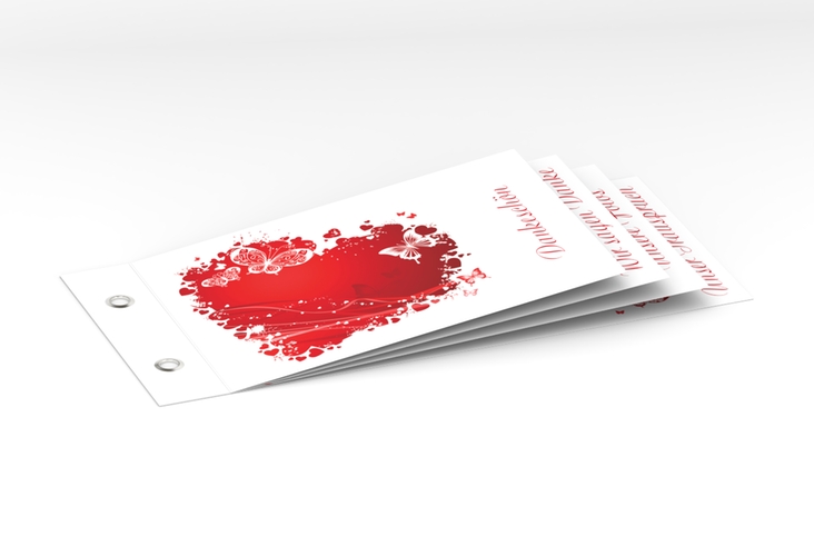 Danksagungskarte Hochzeit Mailand Booklet rot hochglanz