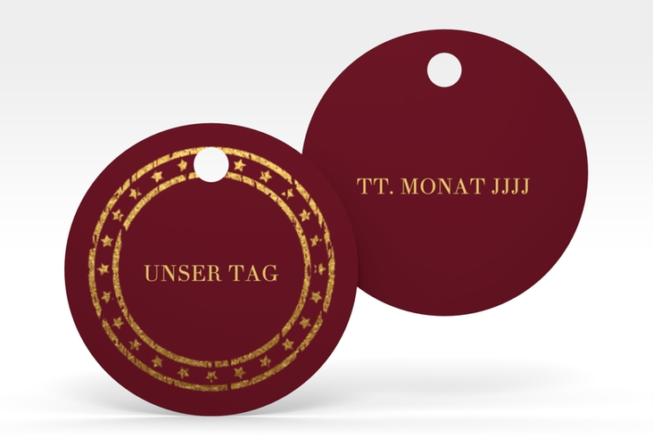 Geschenkanhänger Hochzeit Traumziel Geschenkanhänger, rund im Reisepass-Design
