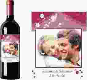 Weinflaschenetikett Hochzeit Verona Etikett Weinflasche 4er Set pink