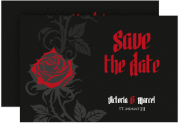 Klick: Details zu Save the Date-Karte "Red Rose" anzeigen Save the Date-Karte Red Rose A6 Karte quer schwarz