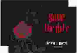 Save the Date-Karte Red Rose A6 Karte quer schwarz