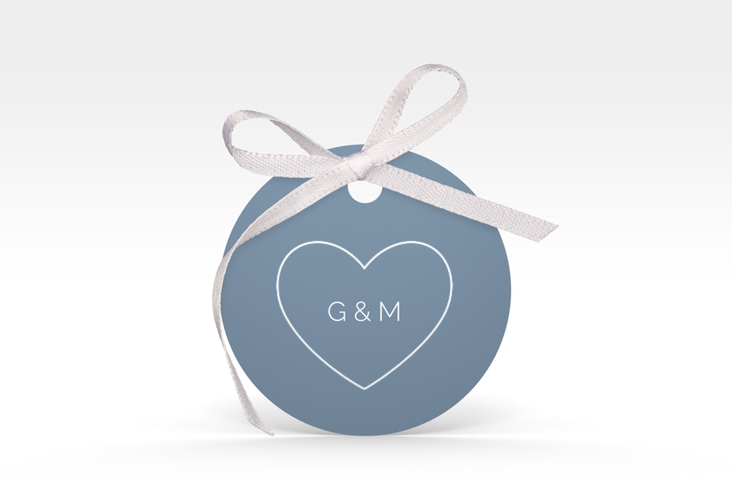 Geschenkanhänger Hochzeit Lebenstraum Geschenkanhänger, rund blau hochglanz