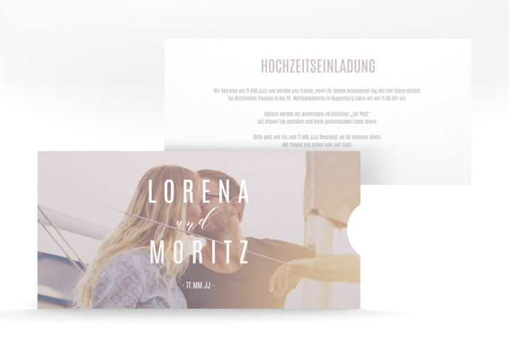 Hochzeitseinladung Memory Einsteckkarte grau