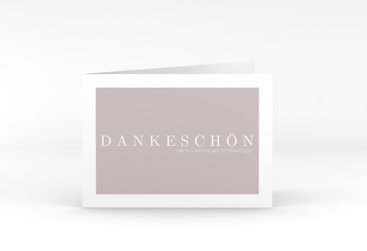 Dankeskarte Hochzeit Simply A6 Klappkarte quer grau