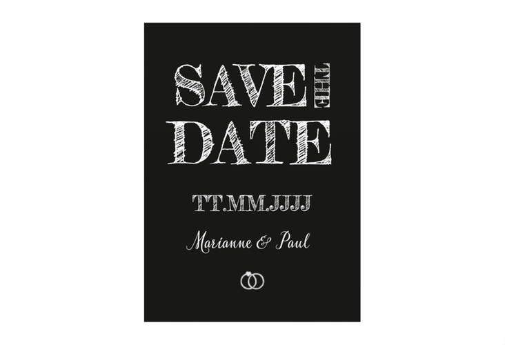 Save the Date-Visitenkarte Rise Visitenkarte hoch schwarz