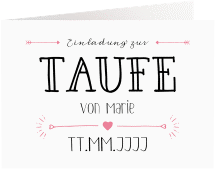 Taufeinladung "Lettering"