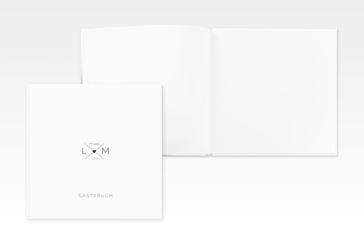 Gästebuch Creation Initials 20 x 20 cm, Hardcover mit Initialen im minimalistischen Design
