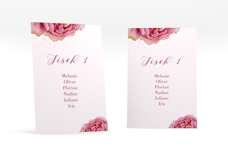 Tischaufsteller Hochzeit Cherie Tischaufsteller rosa hochglanz