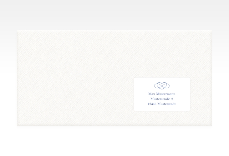 Empfängeretikett Hochzeit Infinity 63,5 x 38,1 mm blau