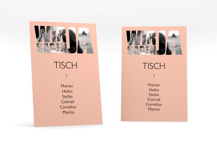 Tischaufsteller Hochzeit Letters Tischaufsteller apricot
