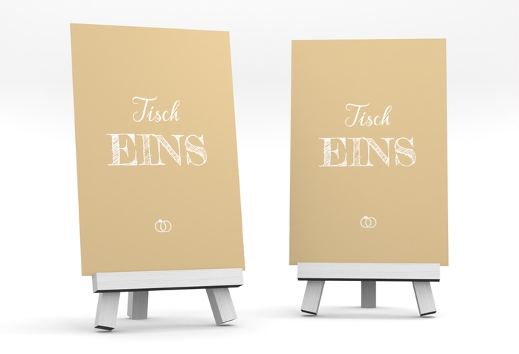 Tischnummer Hochzeit Rise Tischaufsteller beige