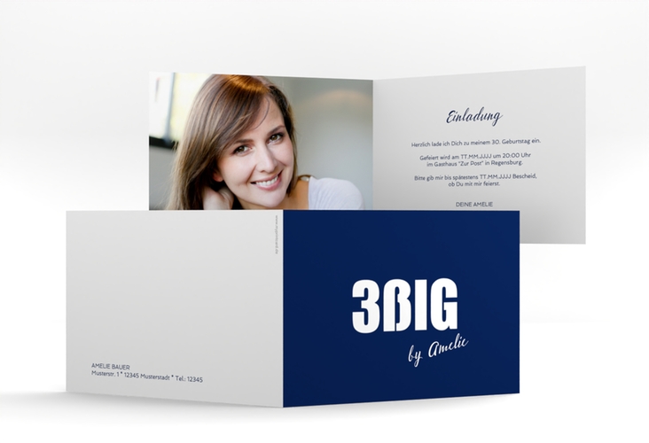 Einladung 30. Geburtstag Zig A6 Klappkarte quer