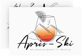 Party Einladungskarte Apres Ski A6 Karte quer orange