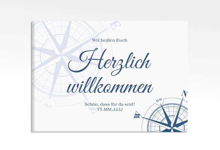 Willkommensschild Leinwand Windrose 70 x 50 cm Leinwand