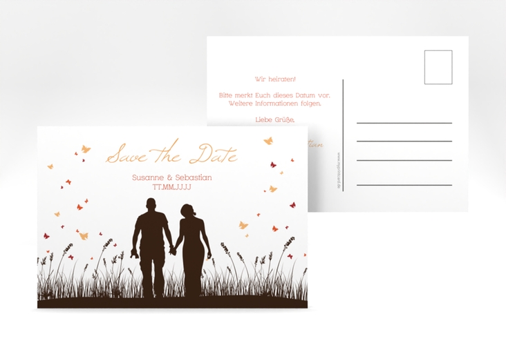 Save the Date-Postkarte Rouen A6 Postkarte braun