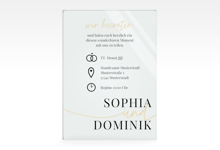 Acryl-Hochzeitseinladung Easy Acrylkarte hoch im modernen minimalistischen Design