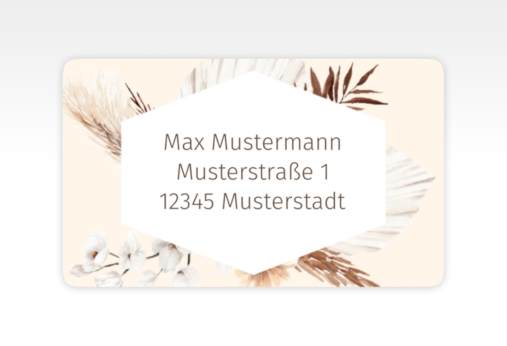 Empfängeretikett Hochzeit Bohemian 63,5 x 38,1 mm beige