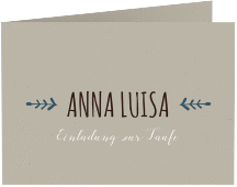 Einladung Taufe Home A6 Klappkarte quer blau