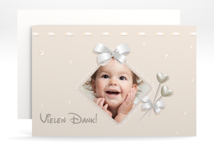 Dankeskarte Taufe Ribbon A6 Karte quer