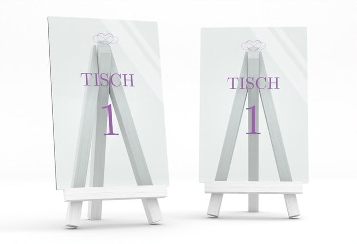Tischnummer Acryl Hochzeit Infinity Tischaufsteller Acryl lila