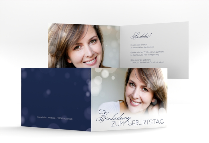 Einladung 30. Geburtstag Luminous A6 Klappkarte quer