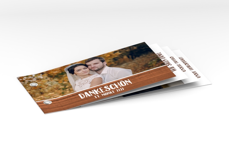 Danksagungskarte Hochzeit "Landliebe" Booklet braun