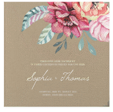 Klick: Details zu Gästebuch Selection Hochzeit "Blooming" anzeigen Gästebuch Selection Hochzeit Blooming Leinen-Hardcover Kraftpapier