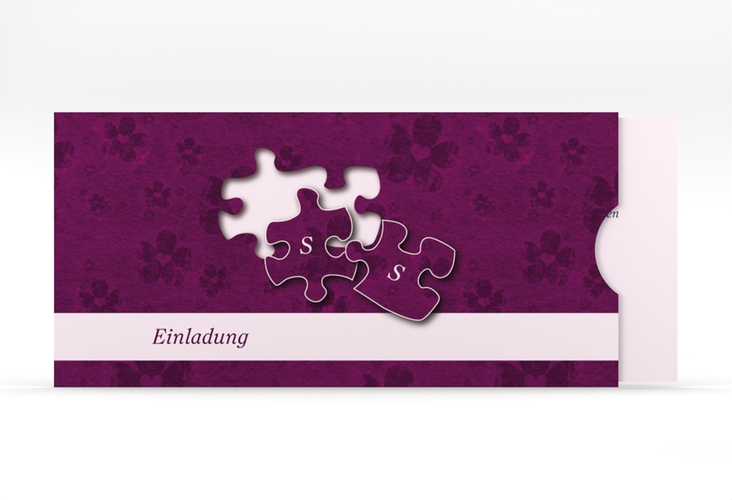 Hochzeitseinladung Ravensburg Einsteckkarte mit zwei Puzzleteilen