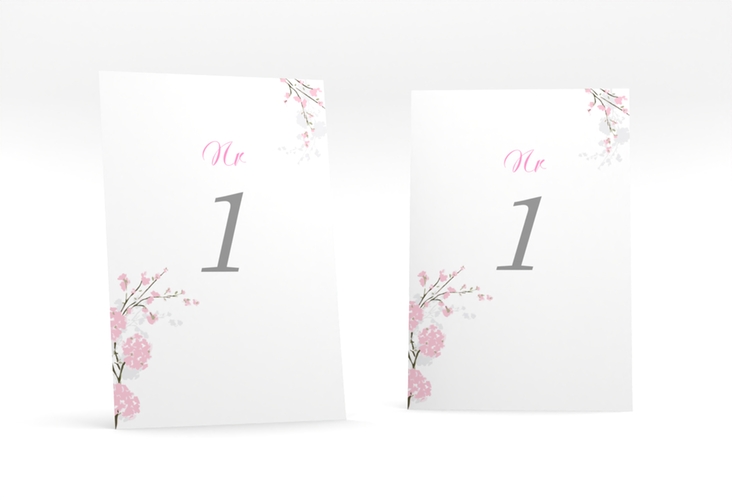 Tischnummer Hochzeit Salerno Tischaufsteller rosa