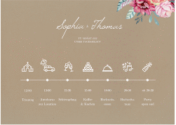Klick: Details zu Tagesablauf Poster Hochzeit "Blooming" anzeigen Tagesablauf Poster Hochzeit Blooming 70 x 50 cm Poster Kraftpapier