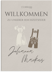 Willkommensschild Leinwand "Trachtenhochzeit"