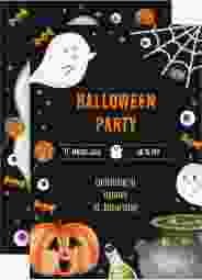 Einladungskarte Kindergeburtstag Spooky