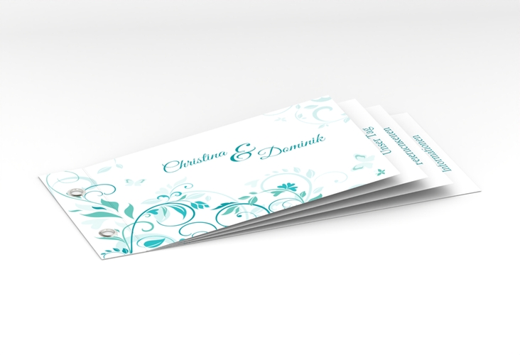 Hochzeitseinladung Lilly Booklet tuerkis hochglanz