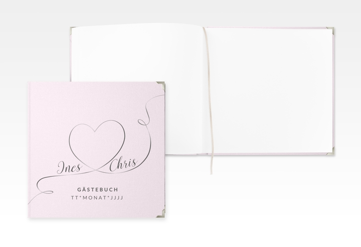 Gästebuch Selection Hochzeit Dolce Leinen-Hardcover rosa