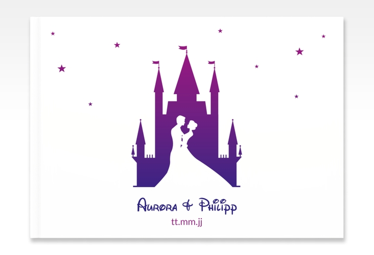 Gästebuch A4 quer Castle A4 quer, Hardcover lila