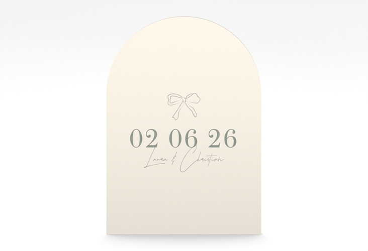Einladungskarte Hochzeit Bow A6 Bogen-Klappkarte + Foto beige