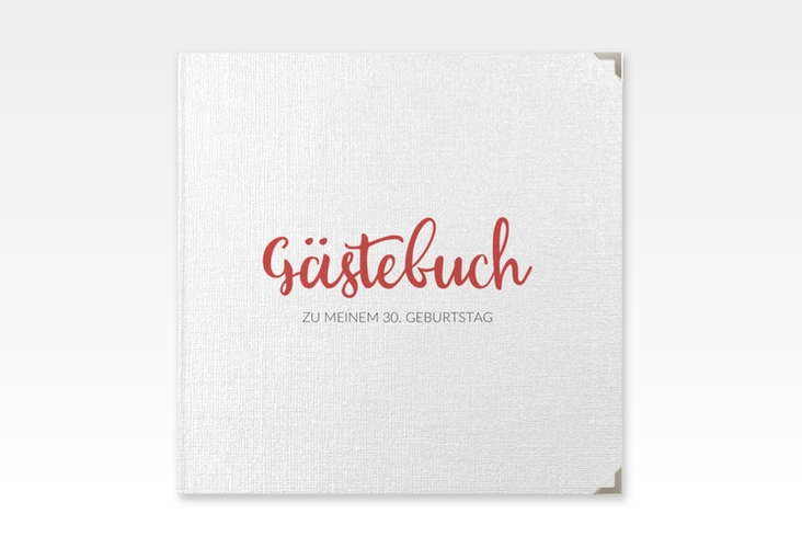 Gästebuch Selection Geburtstag Handwriting Leinen-Hardcover rot