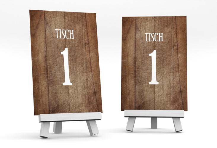 Tischnummer Hochzeit Wood Tischaufsteller braun