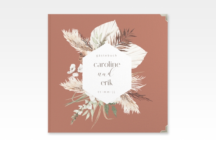 Gästebuch Selection Hochzeit Bohemian Leinen-Hardcover orange