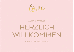 Klick: Details zu Willkommensschild Poster "Glam" anzeigen Willkommensschild Poster Glam 70 x 50 cm Poster rosa