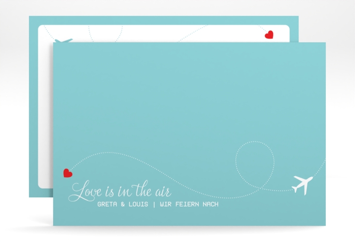 Change the Date-Karte Weddingpass A6 Karte quer blau