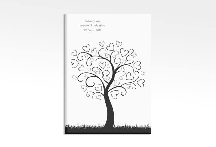 Wedding Tree Leinwand Hochzeitsbaum William (bis 300 Gäste) 50 x 70 cm schwarz