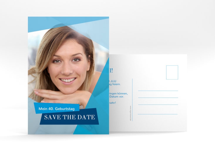 Save the Date-Postkarte Geburtstag Shapes A6 Postkarte hochglanz