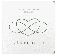 Klick: Details zu Gästebuch Selection Hochzeit "Infinity" anzeigen Gästebuch Selection Hochzeit Infinity Leinen-Hardcover gruen