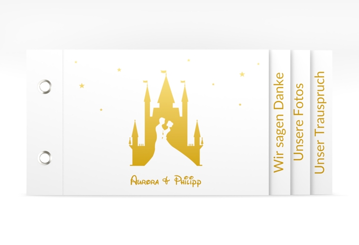 Danksagungskarte Hochzeit Castle Booklet gold hochglanz
