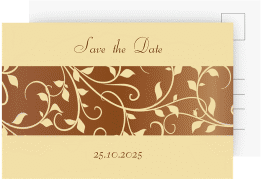 Save the Date-Postkarte Geburtstag Hermann/Hermine A6 Postkarte braun