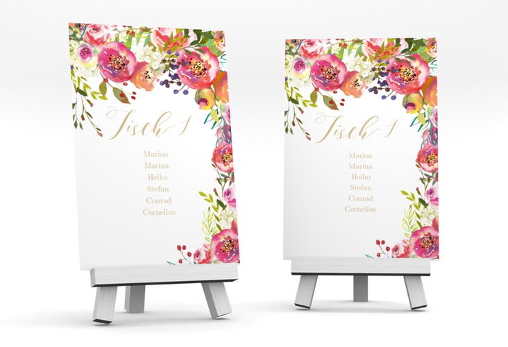 Tischaufsteller Hochzeit Flowerbomb Tischaufsteller weiss